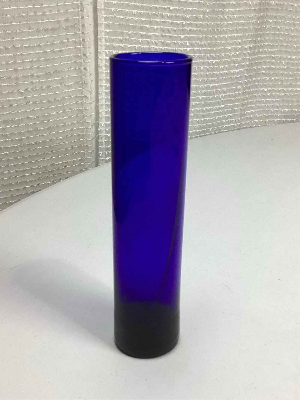 Vintage Cobalt Blue Glas Cylindrical Bud Flower Vase